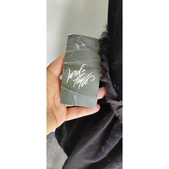 Suzi Chin Velvet Mini Dress With Silk Details Size 6 Fit & Flare Empire Waist - Picture 7 of 10